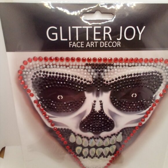 Glitter Joy Face Art Decor Stickers Lot of 4 Unique Patterns - Picture 7 of 10
